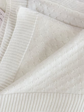 Organic Cotton Heirloom Knit Pointelle Baby Blanket - White