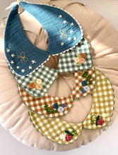 Brown Gingham Detachable Collar - Reversible and adjustable.