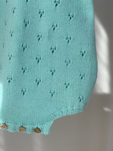 Baby Knitted Romper Pointelle- Turquoise