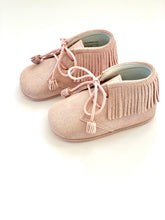 OLIVIA ANN Tassel Moccasin Pram Boots - Pink Sparkle