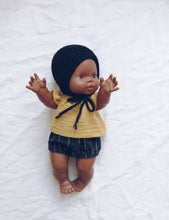 Black Knitted Bonnet -( Fits 32-40 cm dolls / 11-15 inch)