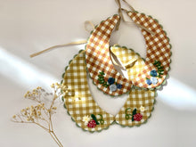 Brown Gingham Detachable Collar - Reversible and adjustable.