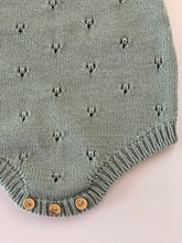 Baby Knitted Romper Openwork Motifs- Jade