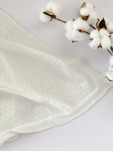Organic Cotton Heirloom Knit Pointelle Baby Blanket - White