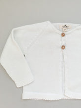 Baby Knitted Pointelle Romper , Cardigan and Booties Set - White