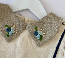 Handmade Linen Detachable Collar - Reversible and adjustable.