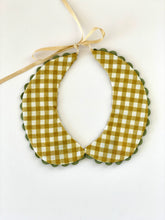 Beige Gingham Detachable Collar - Reversible and adjustable.