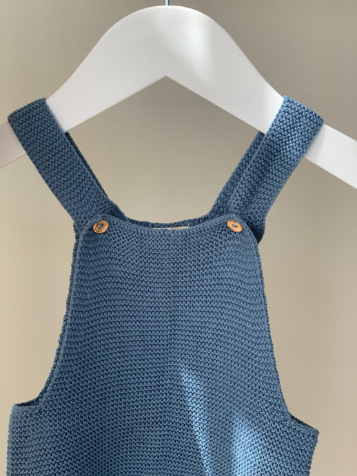 Baby Knitted Short Overalls- Royal Blue