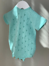 Baby Knitted Romper Pointelle- Turquoise