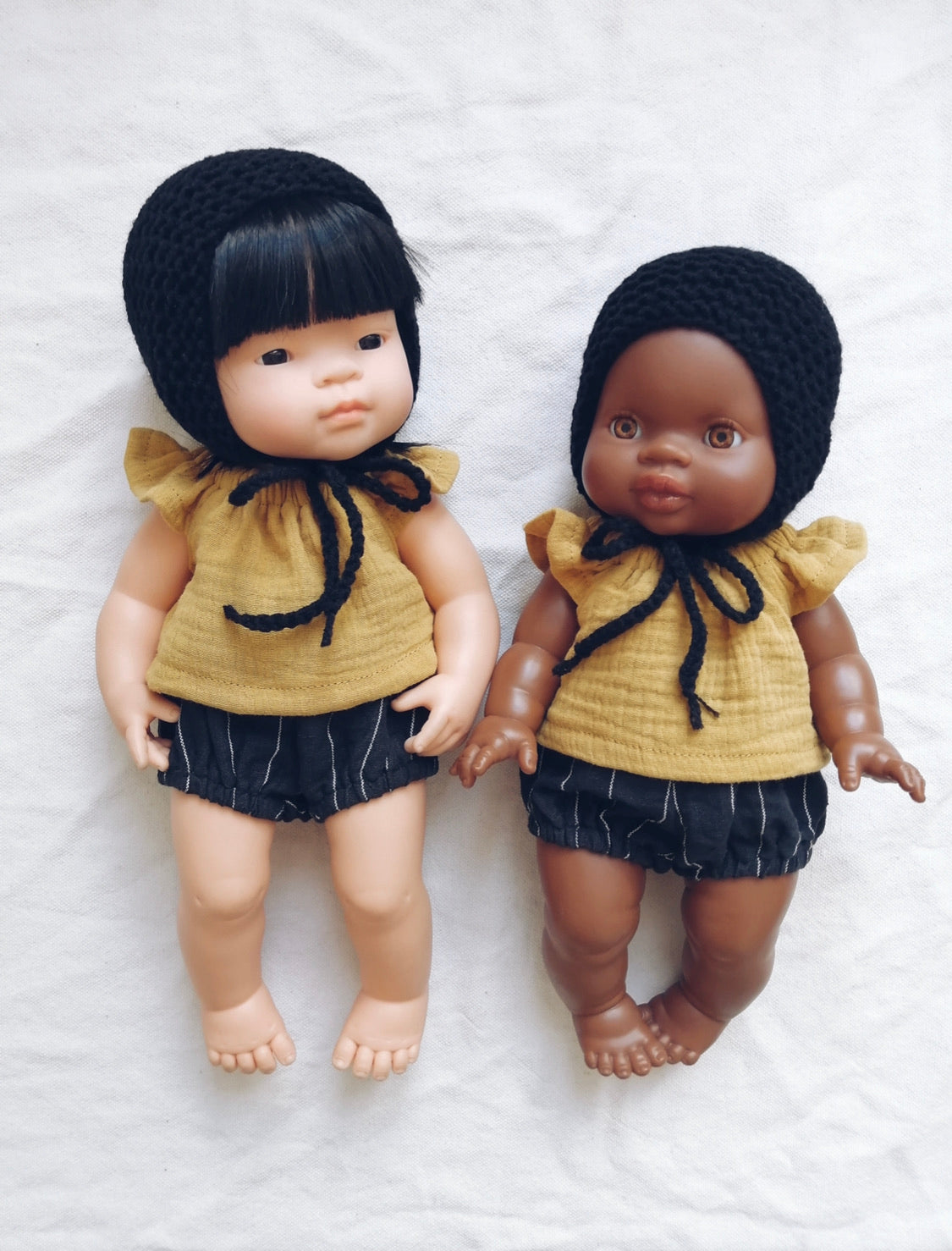 Mustard top and Black Bloomers Set -( Fits 32-40 cm dolls / 11-15 inch)