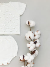 Baby Knitted Pop corn Jumper and Bloomers Set - White