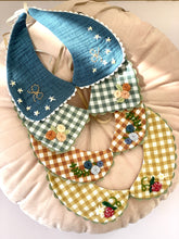 Blue Handmade Detachable Collar - Reversible and adjustable.