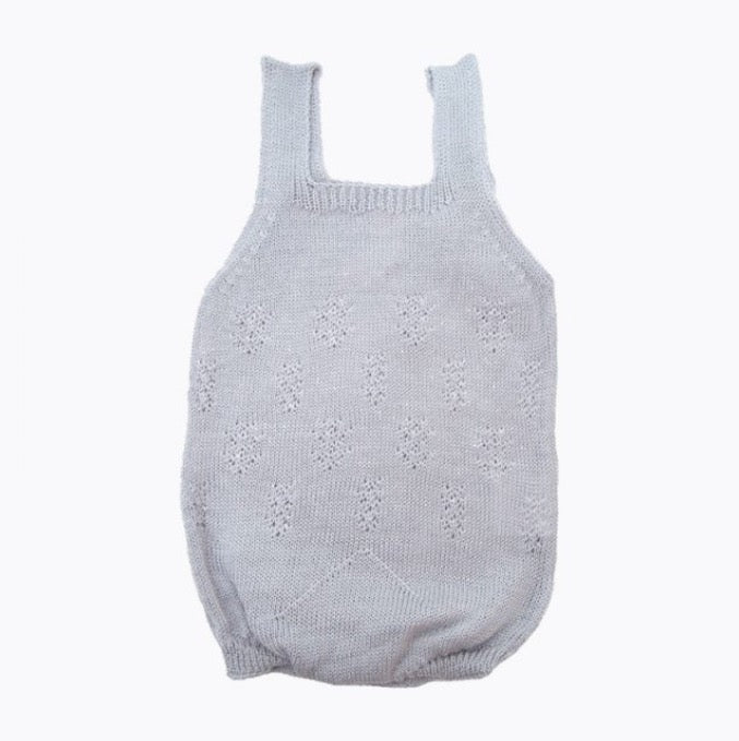 Knitted Perle Romper in Grey