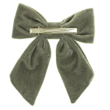 Grey Velvet Long Tailed Bow