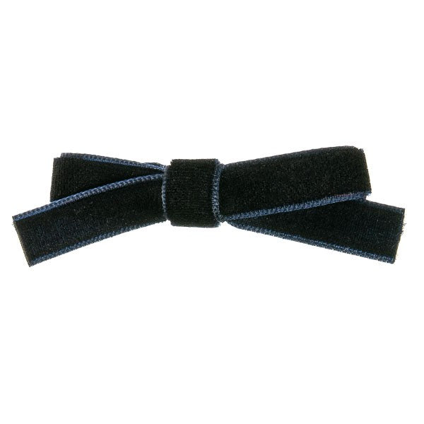 Navy Blue Velvet small bow