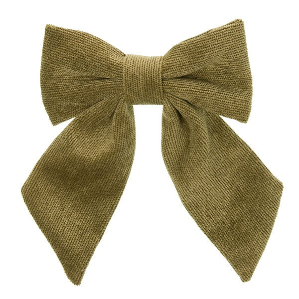 Caramel Corduroy Long Tailed Bow