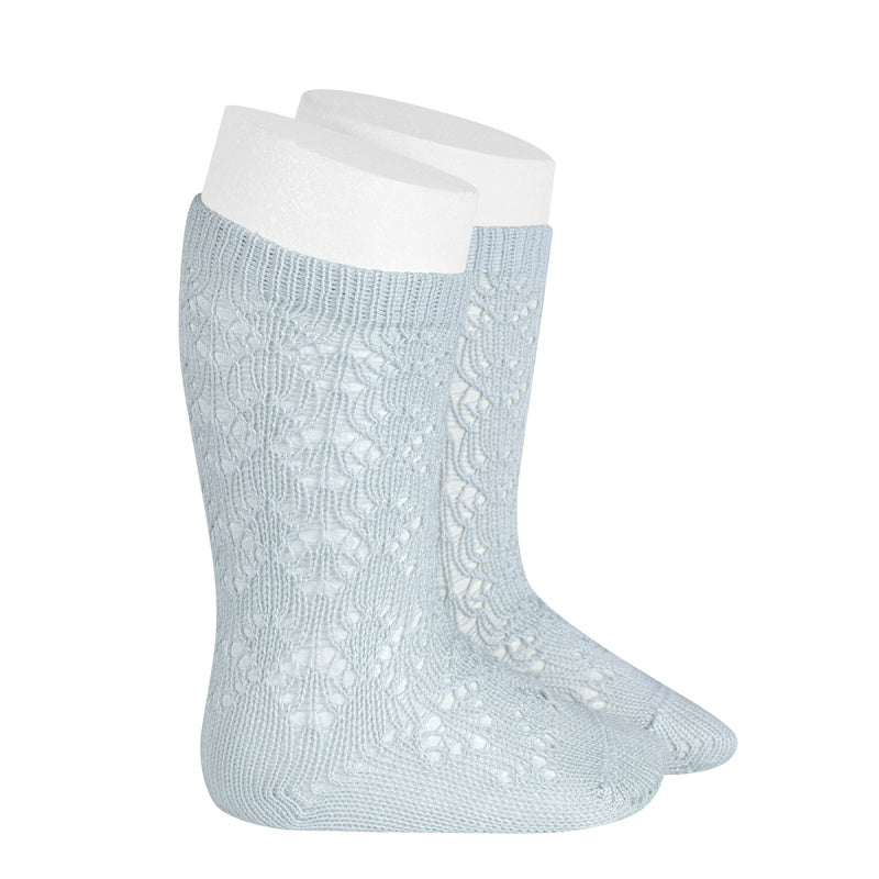 A very special  pair of socks, featuring an exquisite openwork geometric design in a delicate pearly colour.  Very good quality socks. Ideal for Spring and Autumn weather. It will add a beautiful touch to any outfit! Soooo sweet. Condor socks, stockings