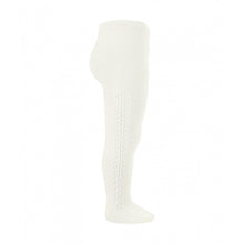 A very special pair of tights, featuring an exquisite openwork crochet design on the sides. Beige 303 colour. Very good quality. Warm, ideal for Autumn and Winter. Made in Spain by Condor.