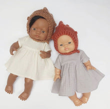 Doll Knitted Pixie Popcorn BONNET Rust - M / L  (Fits 34 - 40 cm dolls / 13-15 inch)