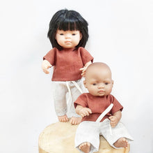 Make your little one's day with this divine doll's outfit today. Our dolls clothing is super adorable and of amazing quality, will absolutely melt your heart. Gorgeous handmade linen top and pants set beautiful quality and fabric is divine, so well made! Miniland doll outfit clothes. Paola Reina. Olivia Ann kids