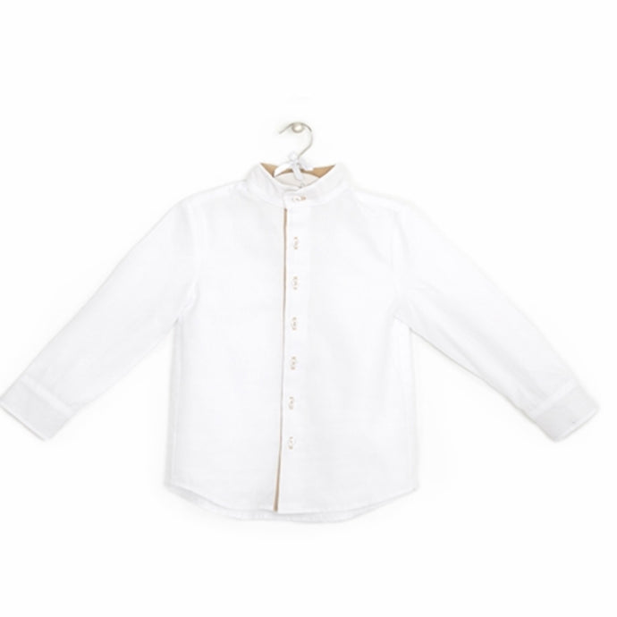 White shirt with elbow patches