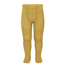 A must have classic pair of Condor tights in a lovely Mustard / Curry colour.  Details: ribbed knit.