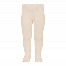 A must have classic pair of Condor tights in a delicate linen colour.  Details: ribbed knit. Elastic waistband with top stitched seams on the crotch. Super flat seams on heels and toes.