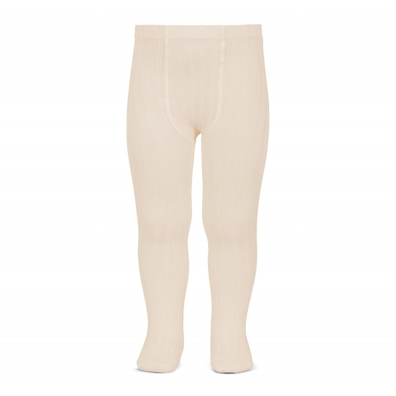 A must have classic pair of Condor tights in a delicate linen colour.  Details: ribbed knit. Elastic waistband with top stitched seams on the crotch. Super flat seams on heels and toes.