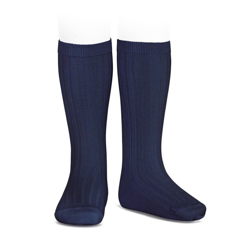 High quality Ribbed Knee High Socks by CONDOR.  Nice and soft. Loose fitting.Designed and manufactured in Barcelona, Spain.    Condor. Navy 480