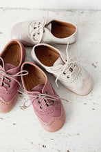 Beautiful smart-casual style lace-up brogue shoes. Made with an adorable combination of Rose leather and Mauve Suede of the highest quality. Olivia Ann Shoes.