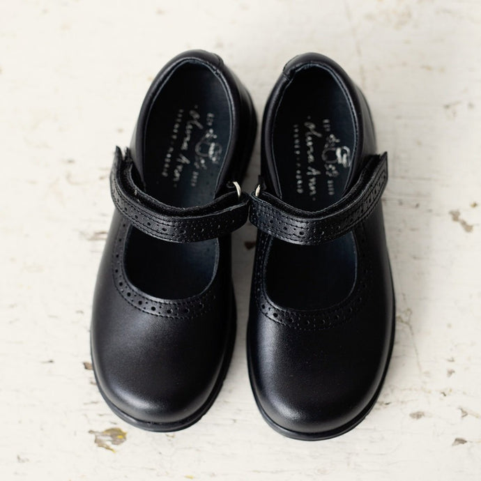 These classic light weight black leather Mary Jane shoes are perfect for school and any other formal occasion.  School shoes. Olivia Ann Shoes. Girl Shoes.