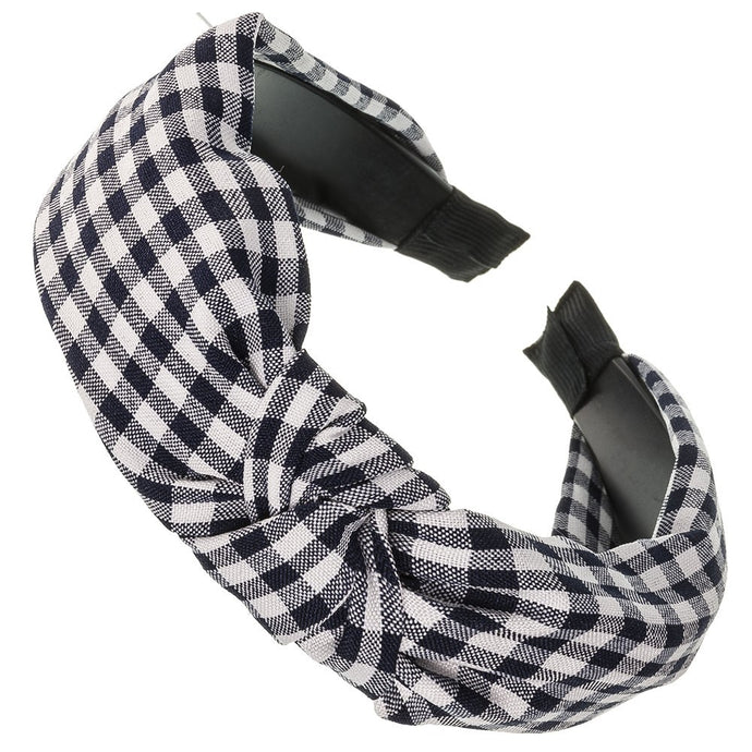 Fabric knotted headbands are the last fashion trend! Adorable gingham fabric, timeless. Wholesale. Olivia Ann Accessories. Made in Spain