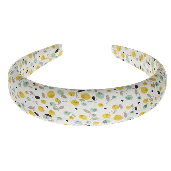 Padded headbands are the accessory of summer 2019!! This beautiful handmade piece suitable for girls or woman! Width 3 cm. Stunning and delicate floral print in a lemon and mint 
