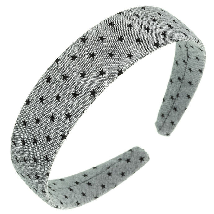 Wide headbands are so trend at the moment! Lovely tiny stars printed over light Grey, will add the final touch to any outfit! Wholesale . Made in Spain.
