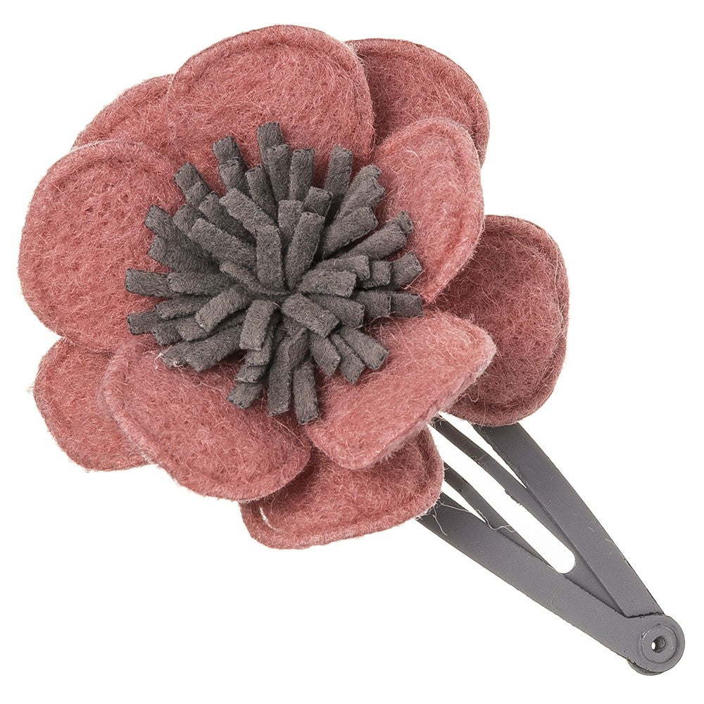 Beautiful hair clip with a delicate felt flower, a unique handmade piece! Made with love with extreme attention to detail.  Coral. Wholesale Olivia Ann Accessories