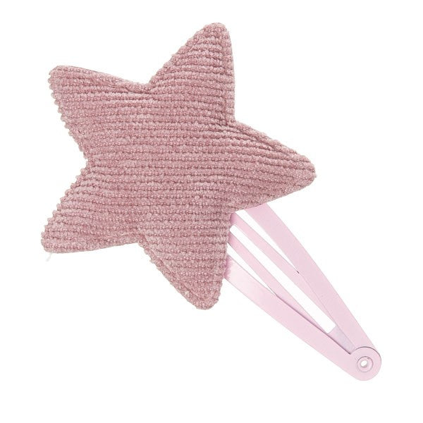 Sweetest hair clip featuring a corduroy star in a gorgeous pink colour.  Wholesale Olivia Ann Accessories