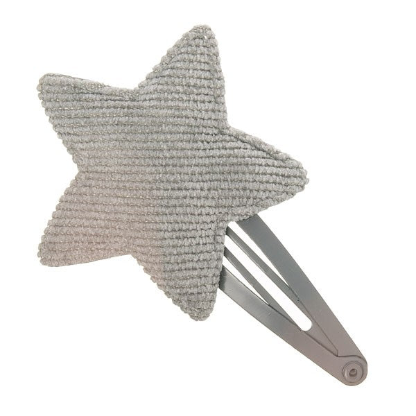 Sweetest hair clip featuring a corduroy star in a gorgeous pink colour.  Grey. Wholesale Olivia Ann Accessories