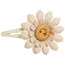 Beautiful and delicate leather flower with a sweet wooden button in cream colour. Will add a sweet touch to any outfit! 