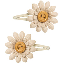 Beautiful and delicate leather flower with a sweet wooden button in cream colour. Will add a sweet touch to any outfit! 