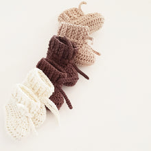 Baby Ribbed Knitted Booties - Champagne