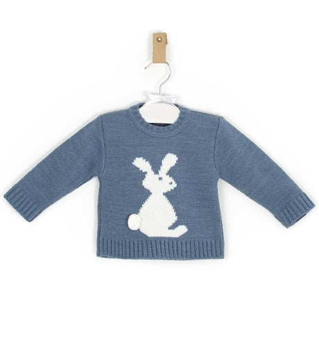 Blue Knitted Jumper with Bunny