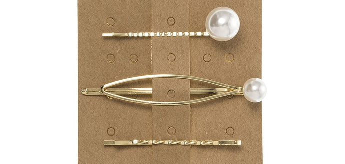Pack of 3 Hairpins with faux pearls. This trending Pearl Hairpin is the perfect accessory to elevate any outfit!