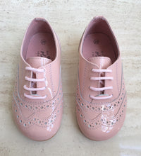OLIVIA ANN Brogue Patent Leather “Chloe” Shoes- Pink