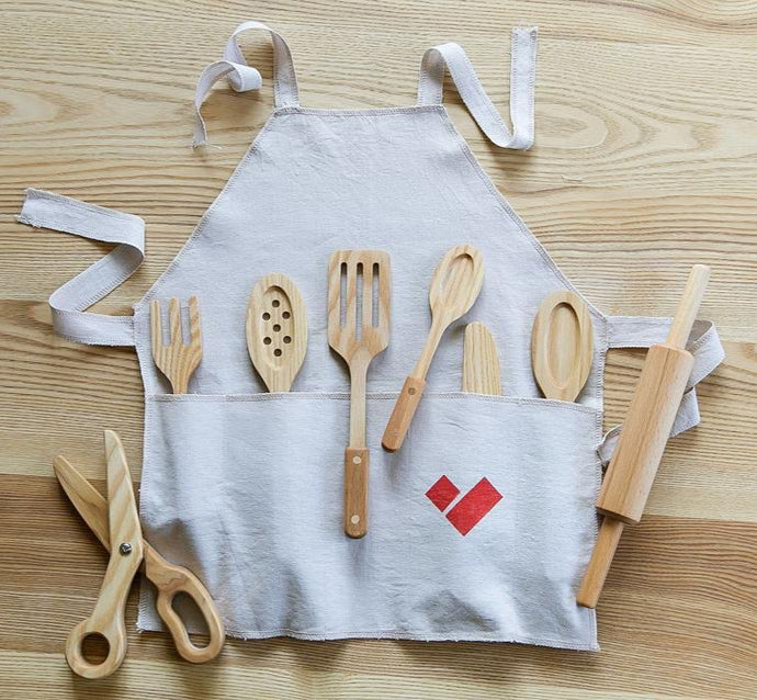 Children will love role playing with our ﻿Wooden Kitchen Tool Set. ﻿A beautiful, heirloom gift for any child that enjoys kitchen and house play. Calling all mini chefs! Poltora tolyara. Heirloom Toys. Cooking Set. Handmade wooden toys. Australia.