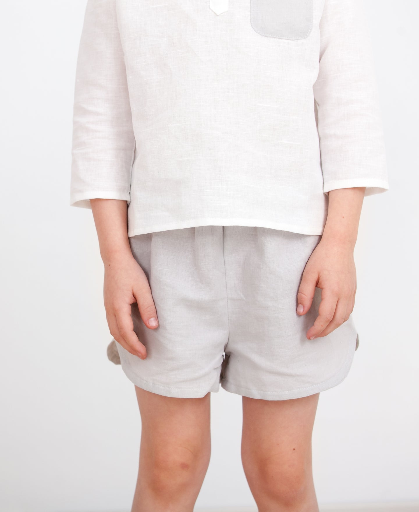 Leonard Linen Shorts- Light Grey (50% OFF!)