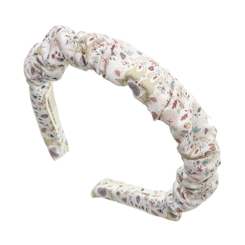 Forest & Floral Ruching Hairband - ORGANIC COTTON