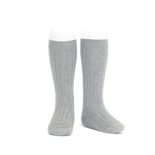 CONDOR Ribbed High Knee Socks - ALUMINIO
