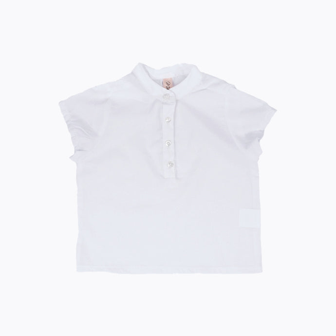 Cotton Shirt Mandarin Collar - White (SALE 50% OFF!)