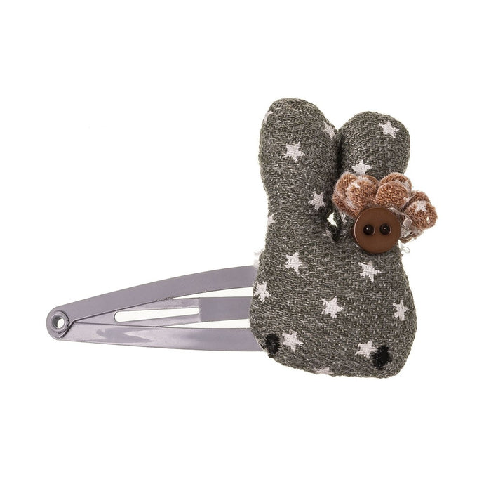 Bunny padded clip with stars- GREY