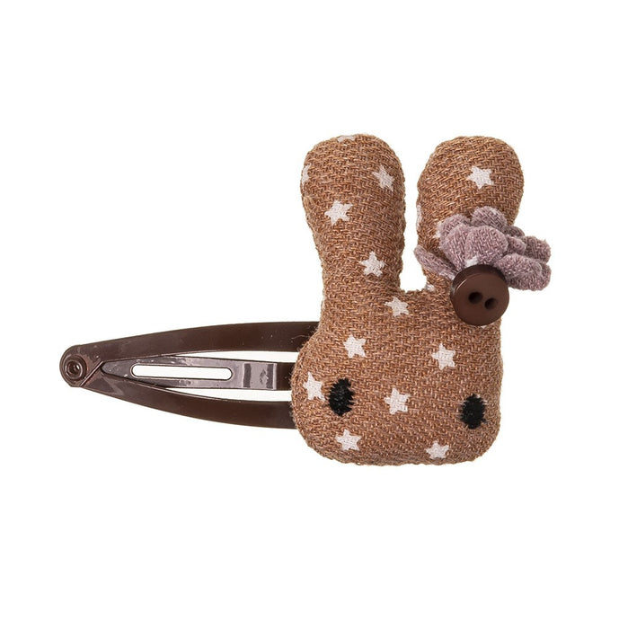 Bunny padded clip with stars- BROWN